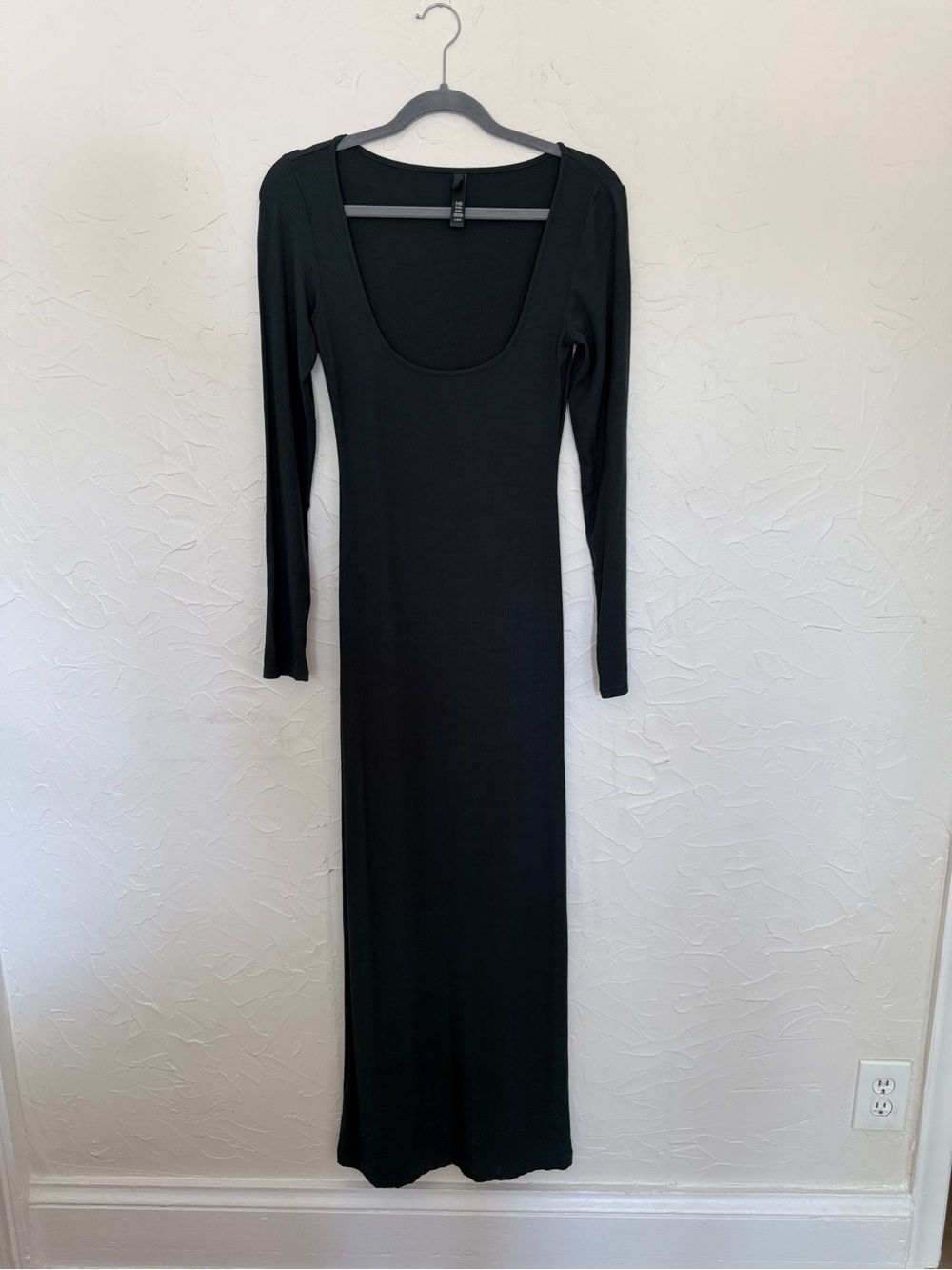 Skims Ribbed Midi Maxi Dress Size Large Green